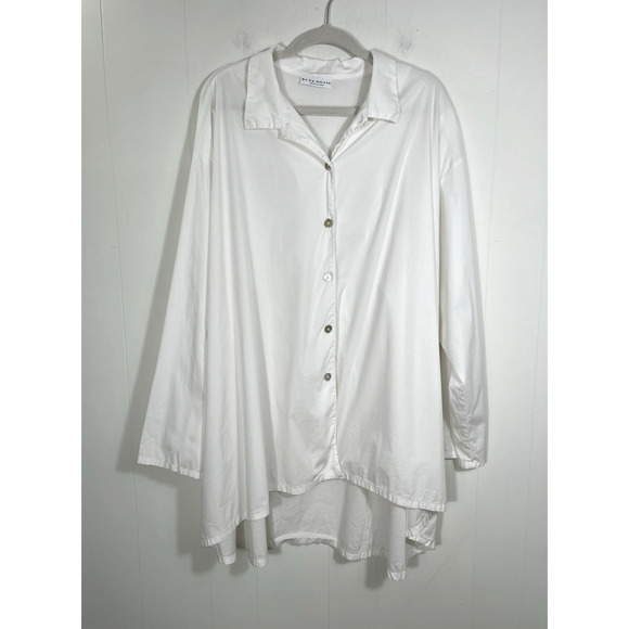 Bryn Walker Mirren Poplin Collared Button Front Oversized White Shirt 3X USA - Picture 1 of 12